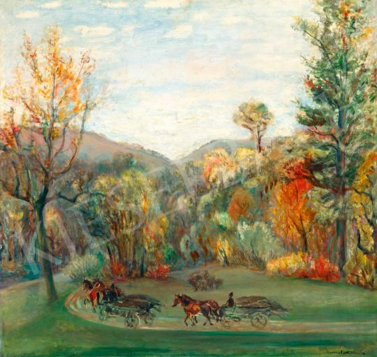 For sale  Kernstok, Károly - Carriage Road in the Autumn Landscape, 1920s 's painting
