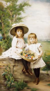 Eisermann, Richard - Gyerekek tavaszi virágcsokorral | 25. Aukció aukció / 182 tétel