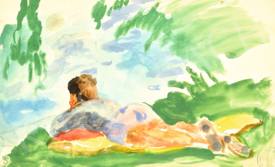  Szőnyi, István - Resting on the Danube Bank (Zebegény), late 1950s | 76th auction auction / 72 Lot