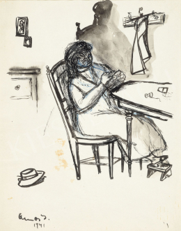  Ámos, Imre - In the Kitchen (Woman Embroidering), 1941 