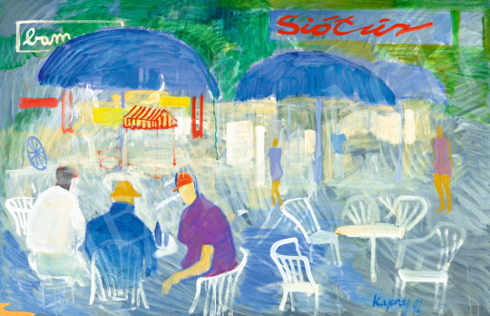 Kaposy, K. Ödön - Summer in the Restaurant Garden (Lake Balaton), 1992 | 76th auction auction / 141 Lot