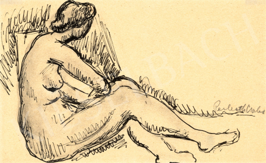  Perlrott Csaba, Vilmos - Female Nude Sitting | 76th auction auction / 159 Lot