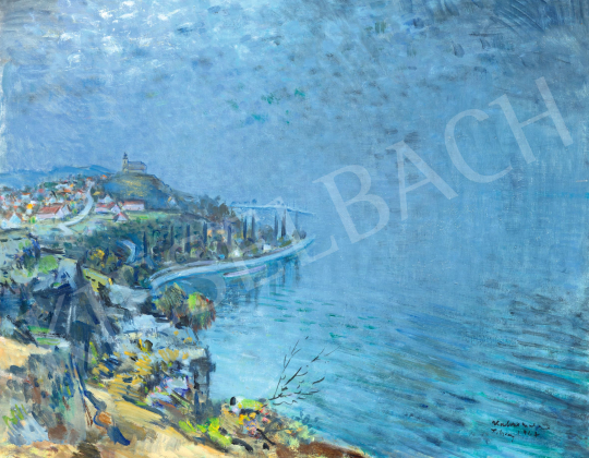 Halvax, Gyula - Landscape by Lake Balaton with Tihany in the Background, 1967) | 76th auction auction / 208 Lot