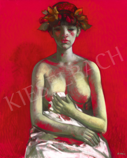  Benkő Katalin - Pannonian Nude in Front of Red Background 