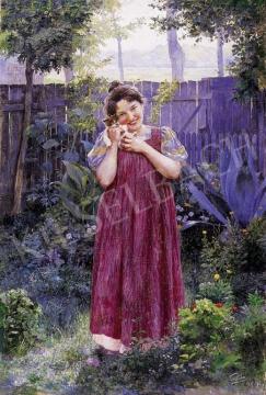 Pechán, József - In the Flowery Garden with my panelvourite Cat | 4th Auction auction / 6 Lot