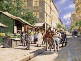  Berkes, Antal - Horse Cab in front of the Flower Market 