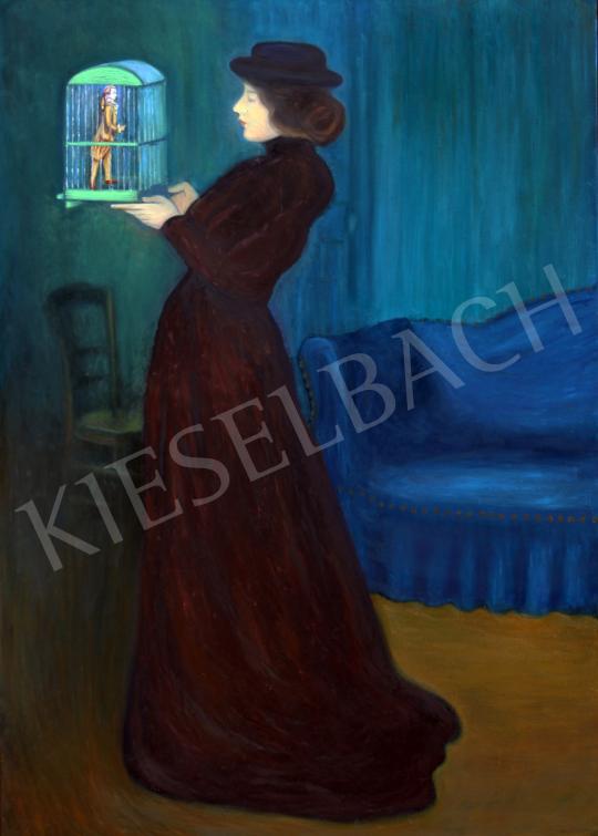 For sale  drMáriás - Marquis de Sade tempts the Cage Woman in Rippl-Rónai's studio, 2024  's painting
