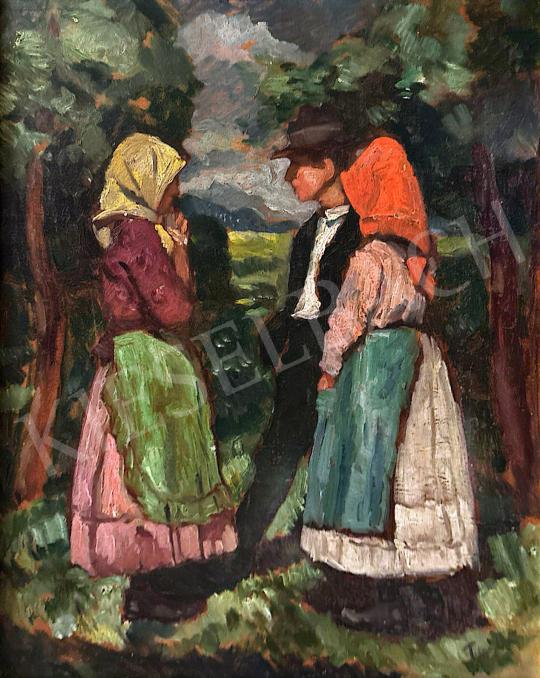 Tibor, Ernő - Lovers in the open air painting