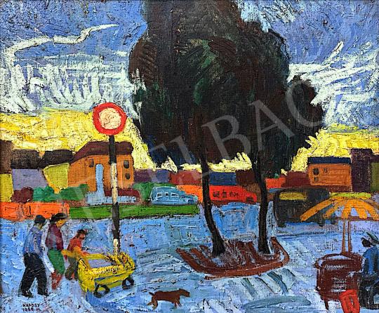 Eladó Kaposy K. Ödön - Séta, 1955 festménye