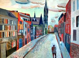 Szentgyörgyi, Kornél - Országház street with the Matthias Church 