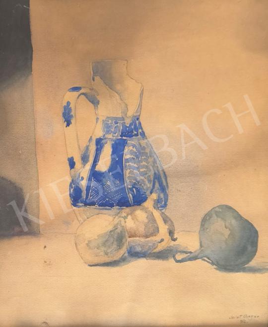 Eladó Szirt Oszkár - Kék kancsós csendélet, 1912  festménye