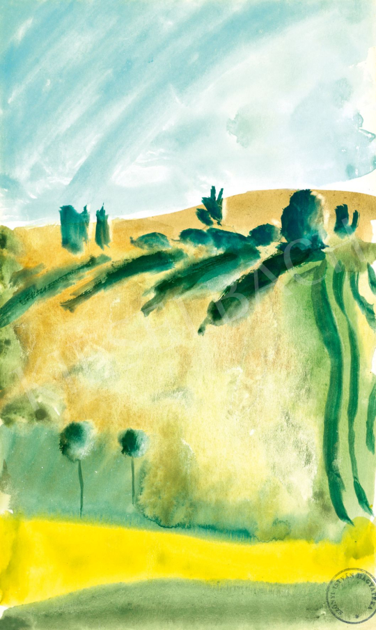  Szőnyi, István - Sunlit Hillside in Zebegény (Hillside in Spring), early 1930s | 77th Spring Auction auction / 2 Lot