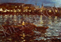  Boruth Andor - Esti nagyvárosi fények a folyónál, 1910 körül 