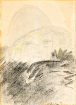  Vaszary János - Szőke, kék szemű art deco szépség boával és kalappal, 1920-as évek vége 