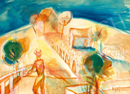 Egry József - A festő (Kilátás a művész badacsonyi teraszáról), 1931 körül 