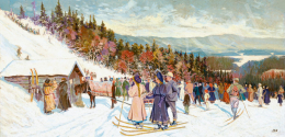 Körösfői Kriesch Aladár - Síverseny a Tátrában, 1910 