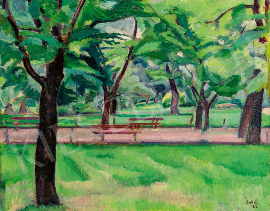  Erős Andor - Parkrészlet, 1913 | 77. tavaszi aukció aukció / 55 tétel