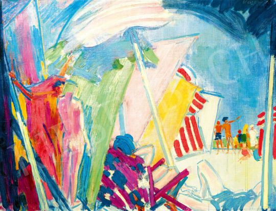  Vaszary, János - The Beach with Parasols, c. 1938 | 77th Spring Auction auction / 62 Lot