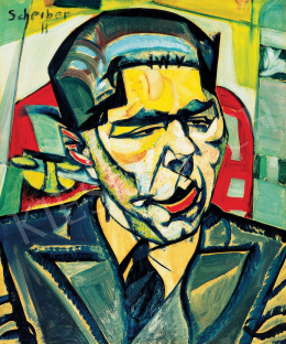  Scheiber, Hugó - Expressionist Portrait of a Man with a Telephone (Andor Pünkösti), c. 1925 
