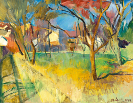 Onódi Béla - Szikrázó napsütés a szentendrei kertben, 1929 