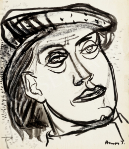  Ámos, Imre - Reminiscing Self-Portrait (Self-Portrait in a Hat) 