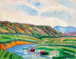  Bálint, Rezső - Landscape of Nagybánya (Banks of Zazar), 1913 