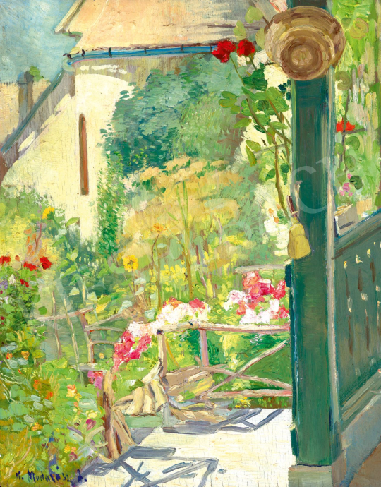  K. Madarász Adeline - Napfényes verandán, 1910 körül | 77. tavaszi aukció aukció / 208 tétel