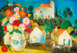 Pekáry, István - Small-Town Afternoon (Vase with Flowers), 1961 