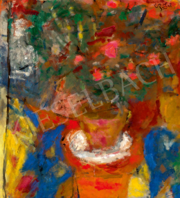  Czóbel, Béla - Studio Still-Life with Blue Vase and Azalea 