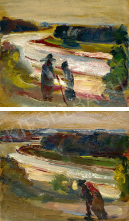 Tornyai, János - On the River Bank (Double Sided Painting) 