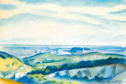  Tipary Dezső - Budapest látképe a Hármashatár-hegyről, 1927 