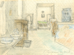 Rippl-Rónai József - A művész La Chartheus-i szobája (A művész szálláshelye az I. Világháborúban), 1915 