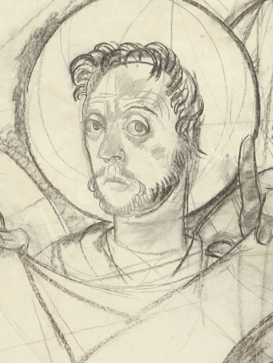 Aba-Novák, Vilmos - Aba-Novák Vilmos’s Study for the Fresco of the Triumphal Arch of the Roman Catholic Church in Jászsz | 77th Spring Auction auction / 266 Lot