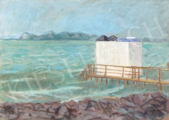  Bernáth, Aurél - Shore of Lake Balaton with Bathhouse (Afternoon Vibes on the Southern Shore), 1930s | 77th Spring Auction auction / 95 Lot
