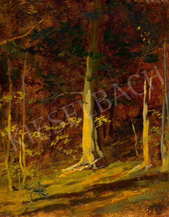  Benczúr Gyula - Naplemente az erdőben, 1870-es évek festménye