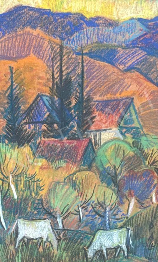  Páll, Lajos - Mountain sunset painting