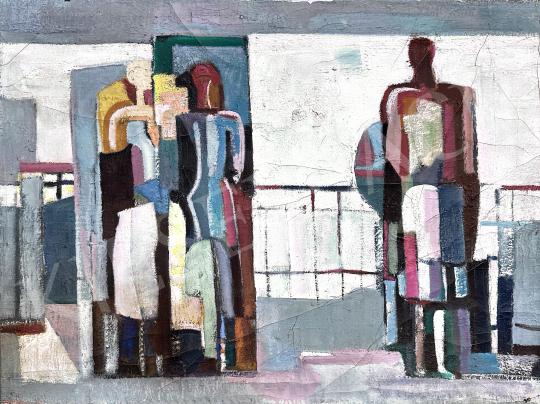  Bér Rudolf - Várakozók festménye