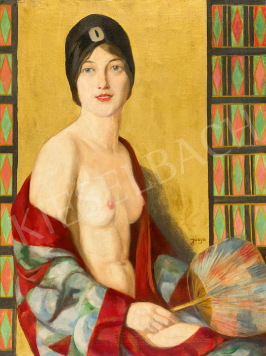 Józsa, Károly - Art Deco Model with Japanese Fan,
in a Kimono, 1920s | 78. autumn auction auction / 8 Lot