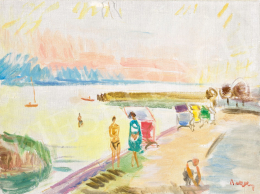 Bakky, Sándor - Bathers at a Lake Balaton Beach 