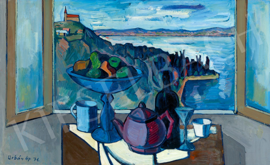  Urbán, György - View from the Atelier with the Abbey of Tihany, 1971 | 78. autumn auction auction / 22 Lot