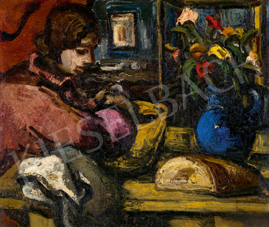  Jándi, Dávid - Young Girl in Room (The Blue Vase) | 78. autumn auction auction / 34 Lot