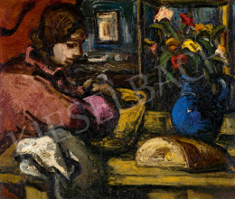  Jándi, Dávid - Young Girl in Room (The Blue Vase) 