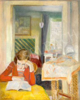  Szobotka, Imre - Young Girl Reading in a Sunlit Room, 1930s 