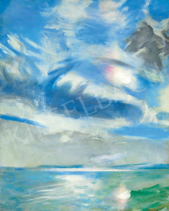  Csók István - Fényjáték a Balaton felett (Balatonaliga), 1930-as évek | 78. őszi aukció aukció / 43 tétel