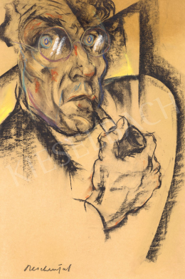  Reichental, Ferenc (Reichenthál Ferenc, Reich - Self-Portrait with Pipe, 1923 