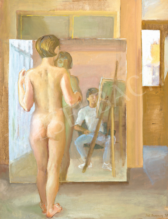  Breznay, Pál - Model and Artist in the Studio in Front of a Mirror, 1998 | 78. autumn auction auction / 73 Lot