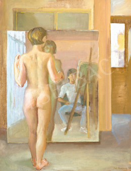  Breznay, Pál - Model and Artist in the Studio in Front of a Mirror, 1998 