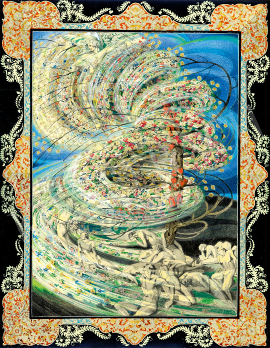 Jaschik, Álmos, - Storm of Emotion (Flowers, Hearts, Whirlwind), c. 1920 | 78. autumn auction auction / 82 Lot