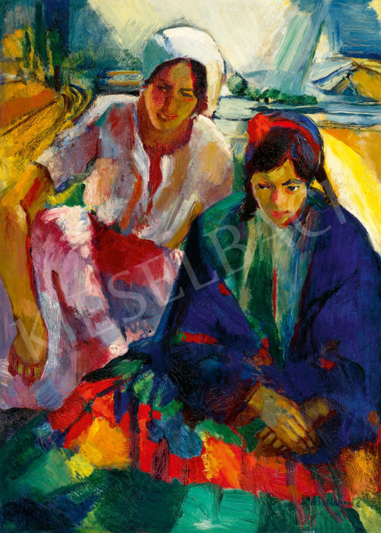 Mattioni Eszter - Lányok a szabadban, 1920-as évek vége | 78. őszi aukció aukció / 139 tétel