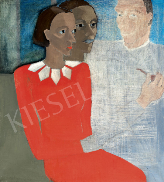 Vaszkó Ödön - Art deco álom (Piros rúzs), 1930 körül | 78. őszi aukció aukció / 151 tétel